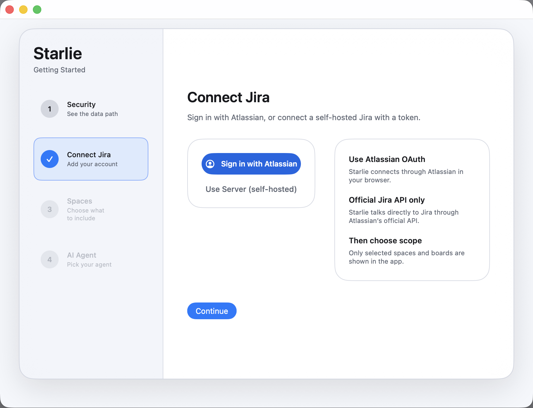 Sign in with Atlassian in Starlie